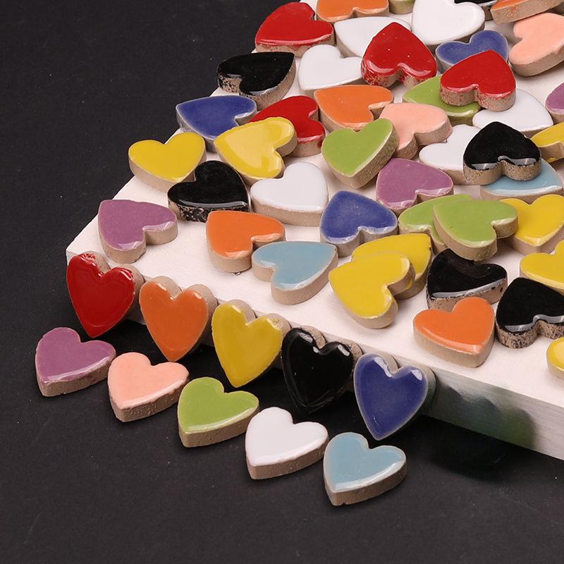 Ceramic Tile Blank - Heart Shaped Ceramic Mosaic Tiles Set