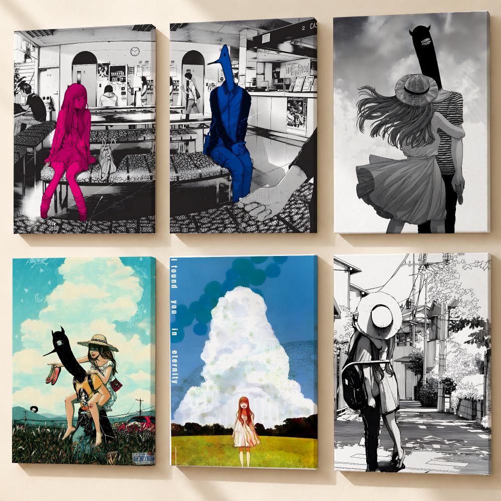 Canvas Wrap Ready - G-Goodnight Punpun Anime Poster Framed Canvas