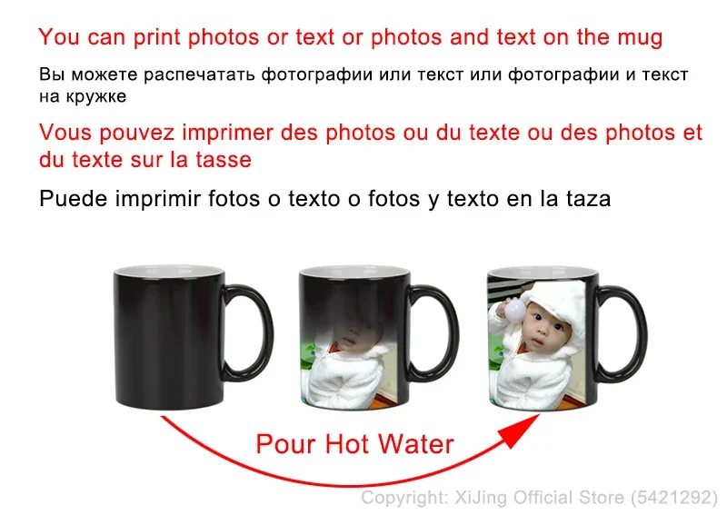 DIY Photo Black mug Magic Colo - Sublimation Mug White ulasan dan harga