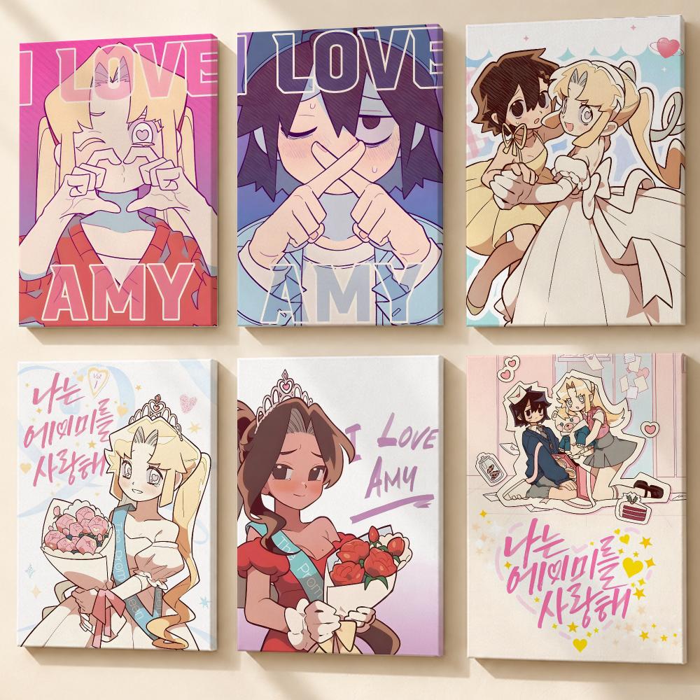 Anime I Love A-Amy Painting Ca - Canvas Wrap Ready ulasan dan harga