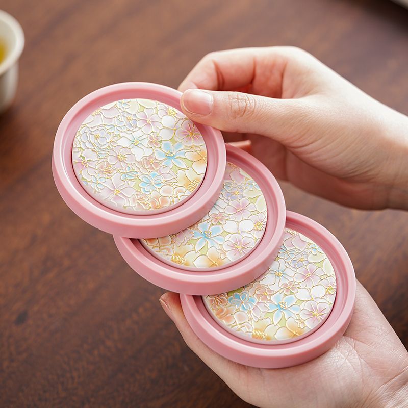Pink Ceramic Tea Cup Mat Heat  - Ceramic Tile Blank ulasan dan harga