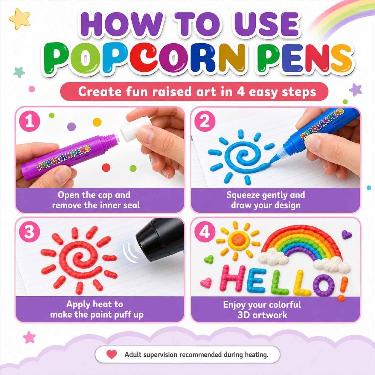 Magic Puffy Popcorn Pens 3D Pu - Copic Marker Sketch ulasan dan harga