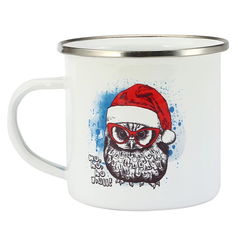 350ML Enamel Coffee Mug DIY LO - Sublimation Mug White ulasan dan harga