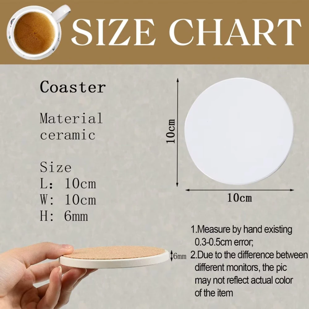 Terrazzo Marble Absorbent Coas - Ceramic Tile Blank ulasan dan harga