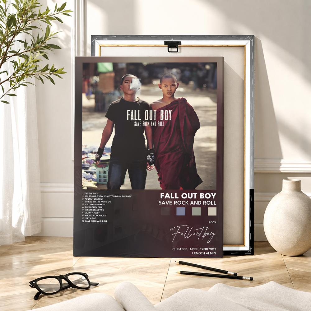 Rock Band F-Fall Out Boy Music - Canvas Wrap Ready ulasan dan harga